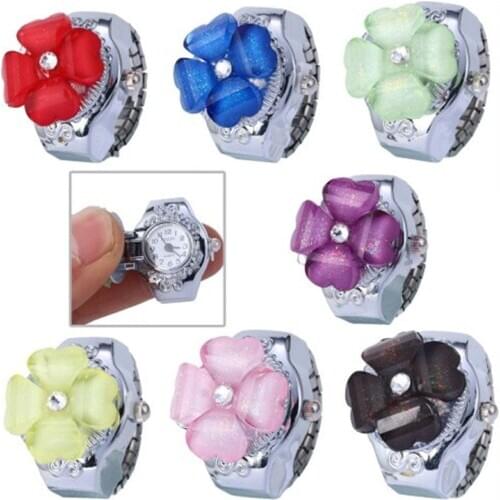 WECIN Ring watch new fashion casual ladies women 's ring watch flowers blooming ring watch