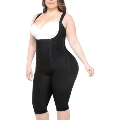 Womens Plus Size Full Body Shaper Open-Bust Slimmer Seamless Tummy Control Shapewear Bodysuit