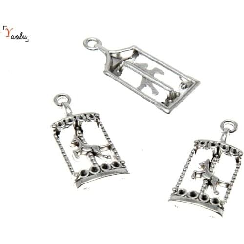 10pieces/lot Carousel charms Antique tibetan silver tone horse Amusement park charms pendant DIY jewelry findings 32.3x14.8mm