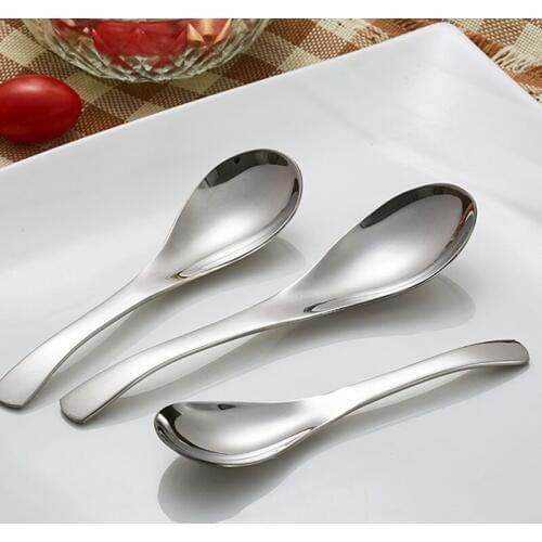 3 Size Stainless steel Dessert Spoon set Table Soup spoon Kitchenware Small Spoons For Restaurant Dinner Wedding Party Cutlery