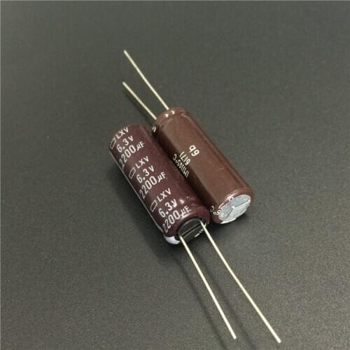 5pcs/50pcs 2200uF 6.3V NIPPON LXV Series 10x30mm Low Impedance 6.3V2200uF Aluminum Electrolytic Capacitor