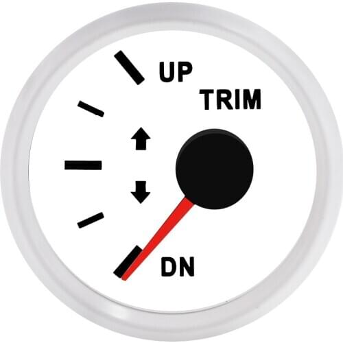 52MM 167-10 Ohm Trim Gauge New Universal Trim Meters Balance Instrument With Red Backlight fit for Boat Car Marine 12V/24V