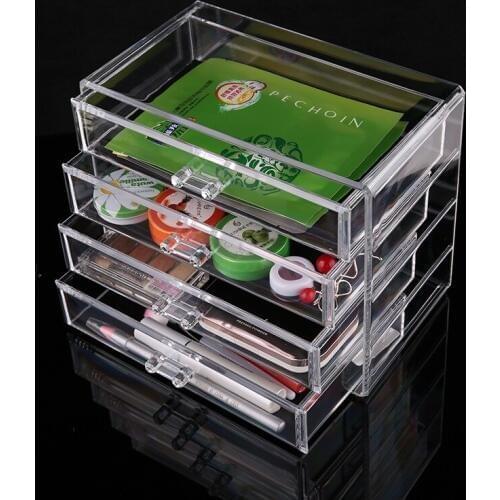 Acrylic Jewelry Storage Box Jewelry Organzier Make Up Storage Case Box 4 Drawers Makeup Organizer Cosmetic Storage box Clear