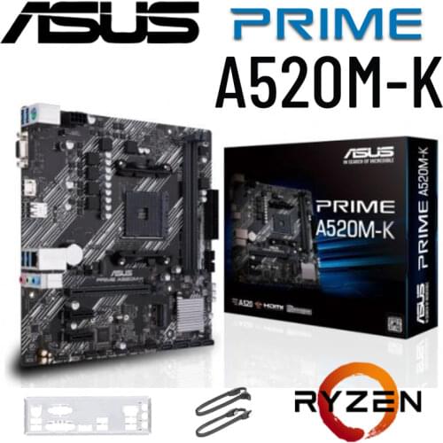 Asus PRIME A520M-A Motherboard Socket AM4 3rd-Gen AMD DDR4 128GB PCI-E 3.0 M.2 Desktop AMD A520 Placa-Mãe AM4 Overlocking New
