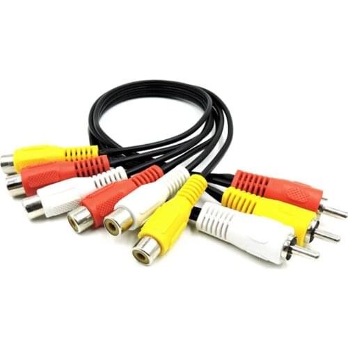 Male To Female Rca Audio And Video Cable Strong Anti-interference Performance For DVD Set Top Box TV
