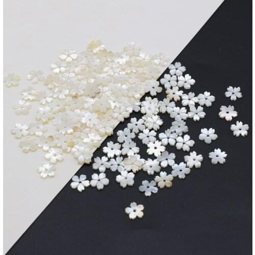 4pcs Natural Freshwater Flower Shape White Shell Loose Beads for Necklace Bracelet Accessory Jewelry Making Size 8x8mm 10x10mm