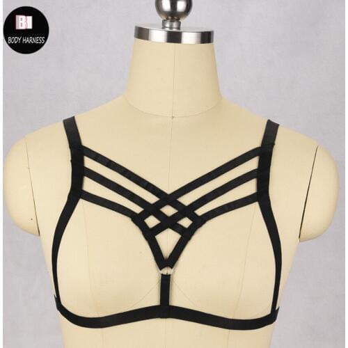Body Harness Cage Bra Top Halloween Bondage Garter Elastic Bra Harness Fetish Wear Bra Sexy bondage lingerie Body Harness