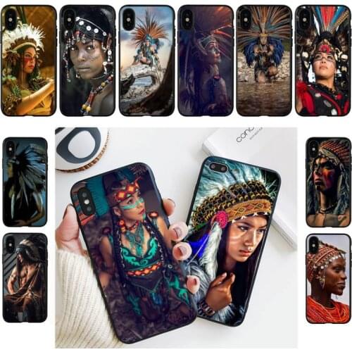 Indian feather girl Phone Case For iPhone 11 8 7 6 6S Plus X XS MAX 5 5S se 2020 11 12pro max iphone xr case