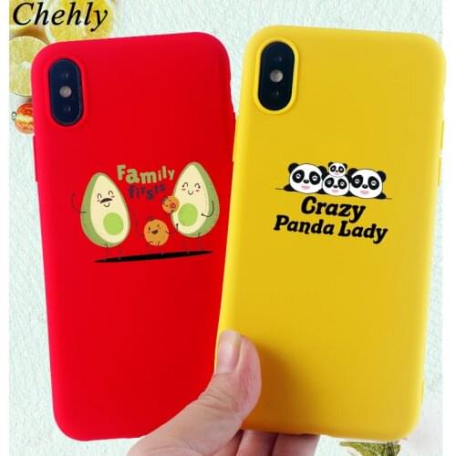 Cartoon Avocado Phone Case for IPhone 6s 7 8 11 Plus Pro X XS MAX XR Panda Cases Soft Silicone Fitted TPU Back Cover Accessories