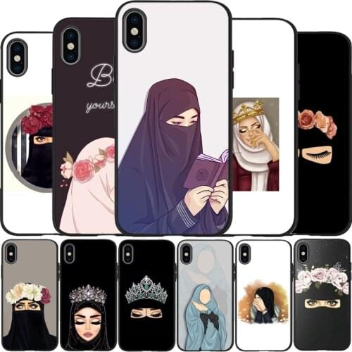 Muslim Islamic Gril Eyes black Soft Silicone TPU Phone Case For iPhone 5 5S SE 6 7 8 plus X XS XR XS Max 11 Pro Max