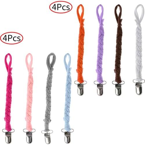 Baby Cotton Pacifier Chains New Infant Toddler Dummy Pacifier Spring Soother Nipple Clip Chain Holder Strap Anti Lost Bib Holder