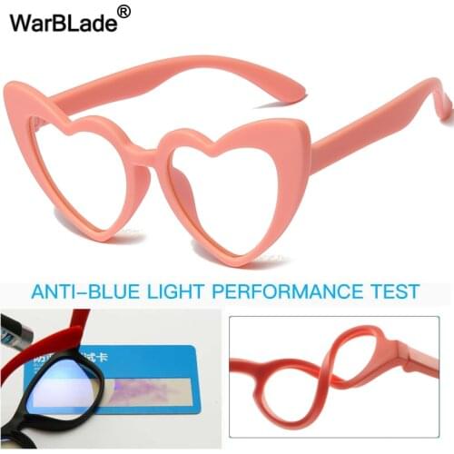WarBLade Anti Blue Light Kids Glasses Heart Children Optical Frame Eyeglasses Boys Girls Computer Blue Ray Blocking Eyewears