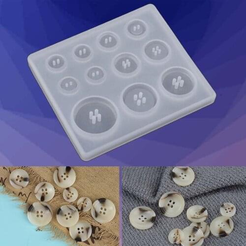 Button Shape Mould Tool Resin Epoxy DIY Craft Jewelry Making Silicone Mold