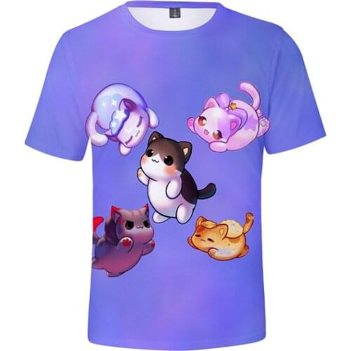 Kawaii Summer Anime Aphmau Kids 3D Tshirt Pattern Mens/womens Short Sleeve Trend Casual T-shirt Apparel Y2K Clothes Streetwear