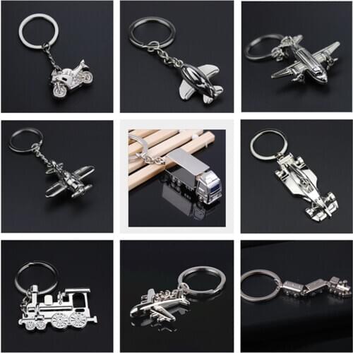 Creative Vehicles Locomotive Car Keychain Motor Train Airplane liner boat Keyring Portable Ship Cruiser Accessories Gift