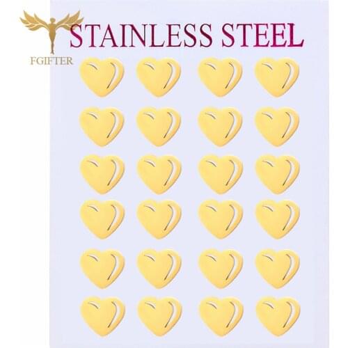 Personality Irregular Hollow Heart Stud Earring Couple Earrings Set Romantic Simple Small Earrings Hot Selling Wholesale Jewelry