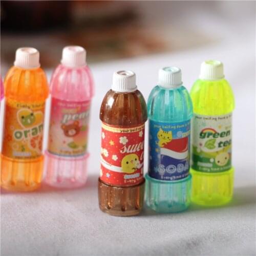 6pcs/set Dollhouse Miniature Pretend Food Cartoon Fruit Drink Play Doll House Furniture Decor Accessories