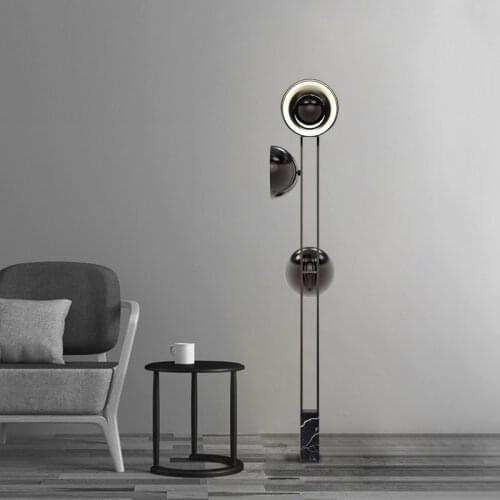 Marble Nordic Simple LED Floor Lamp Postmodern Study Living Room Black Vertical Luminaires Bedroom Designer Standing Lighting