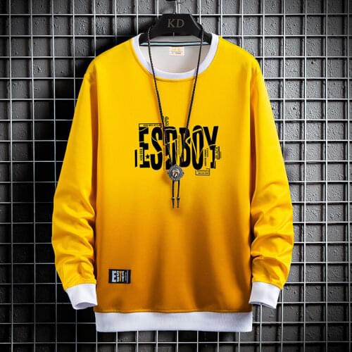 Spring/Autumn Mens Hoodies O-Neck Sweatshirt Hip Hop Punk Pullover Streetwear Casual Fashion Clothes Plus Oversize M-4XL