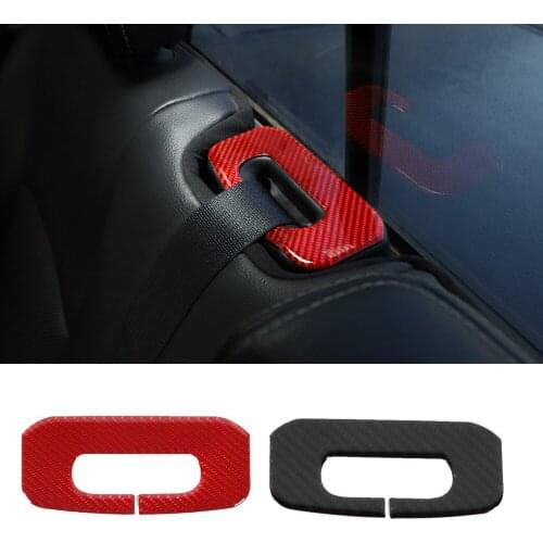Soft Real Carbon Fiber Interior Mouldings for Dodge Ram 2010-2015 Rear Seat Belt Buckle Cover Decorative Trim Car Accessories