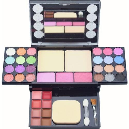 37 Color Makeup Set Pigment Powder Matte Eyeshadow Palette Long-lasting Lip Gloss Kit Concealer Blush Peach With Brush Puff