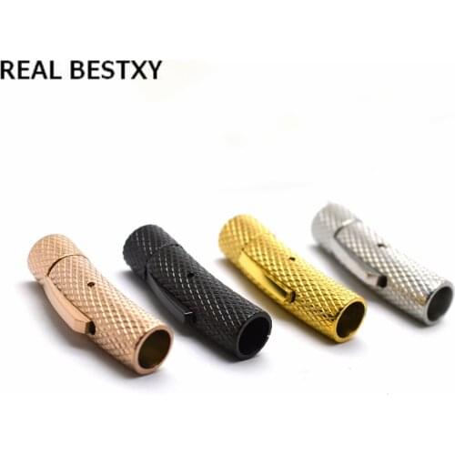 REAL BESTXY 5pcs 6mm hole 8 Colors Plated Fashion Jewelry Findings,stainless steel Clasp Hooks for Necklace&Bracelet Chain DIY