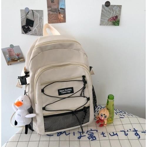 2020 Korea New Ins Harajuku Travel Bag Simple Large-capacity Backpack Female Fashion Solid Color Zipper Casual Female Backpack