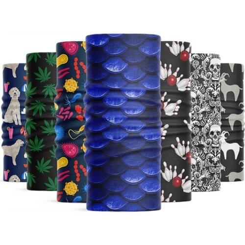 Novelty 3D Printed Women Ring Scarf Sports Magic Headband Hair Accessories Outdoor Cycling Hijab Scarf Unisex Dustproof Bandana