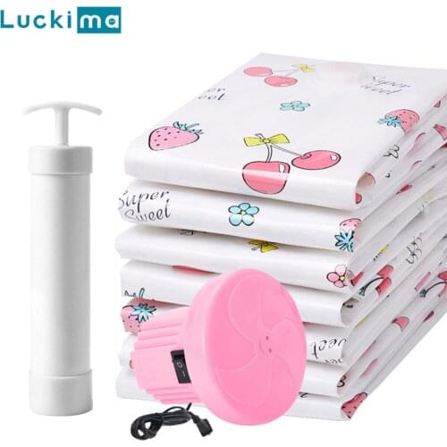New Portable Vacuum Bag Quilt Clothes Storage Bags Space Saver Compressed Seal Packet Compression Clothing Organizer for Travel