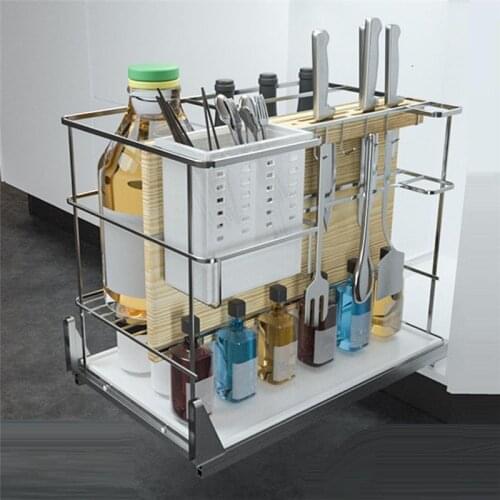 En La Ducha Armario De Despensa Gabinete Stainless Steel Organizer Cozinha Cocina Kitchen Cabinet Cestas Para Organizar Basket