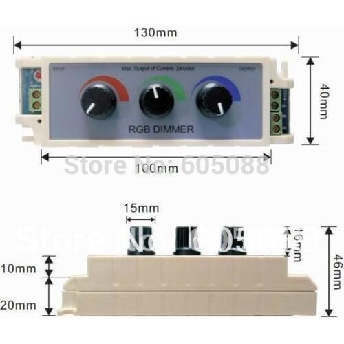 2018 Autumn collection! DC12-24v 216w rgb led dimmer pack knob tunable led rgb controller easy for DIY using 10pcs/lot wholesale