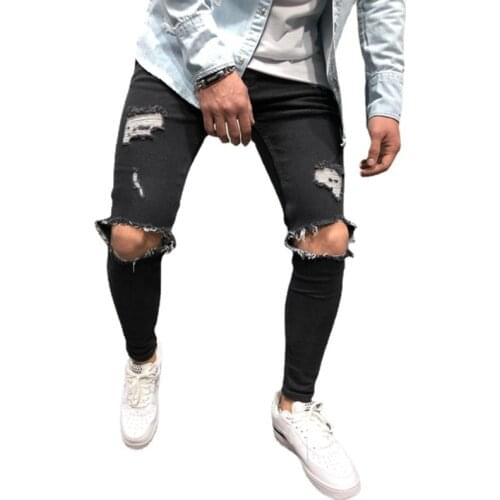 Рваные джинсы для мужчин PASBOS China At AliExpress