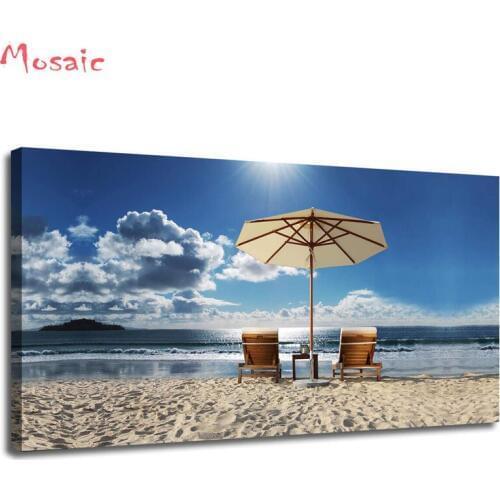 Beach Seawave Blue Sky diamond painting cross stitch kits Diamond embroidery mosaic painting Seascape scenery home Decoration