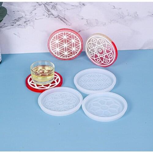 Coaster Epoxy Resin Mold Cup Mat Silicone Mould DIY Crafts Jewelry Home Decorations Casting Tools