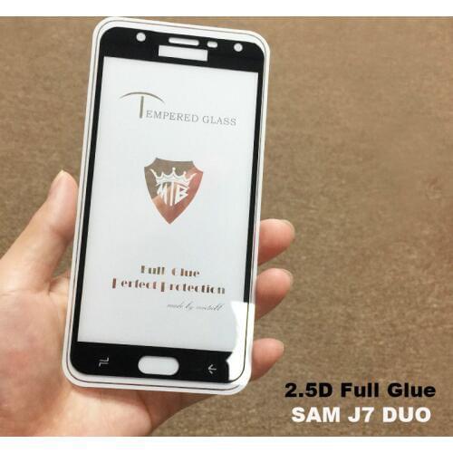 Full Cover Full AB Glue Tempered Glass Screen Protector Film for Samsung Galaxy J7 Duo 2018 SM-J720F 5.5" Anti fingerprint