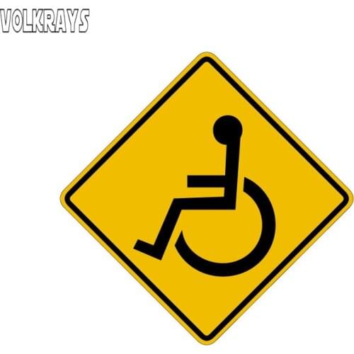 Volkrays Warning Car Sticker Styilsh Disabled Access Sign Accessories Reflective PVC Decal for Motorcycle Suzuki Seat,12cm*12cm