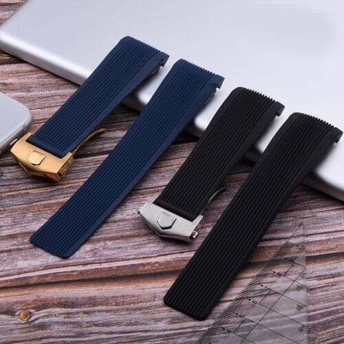Watch Band For TAG HEUER GRAND CARRERA AQUARACER Curved Interface TPU Waterproof Silicone Strap Watch Accessories Watch Bracelet