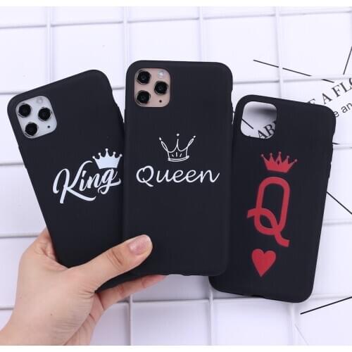 King Queen Classy Poker Lover Phone Cover For iPhone 11 Pro Max X XS XR Max 7 8 7Plus 8Plus 12 SE Soft Silicone Candy Case