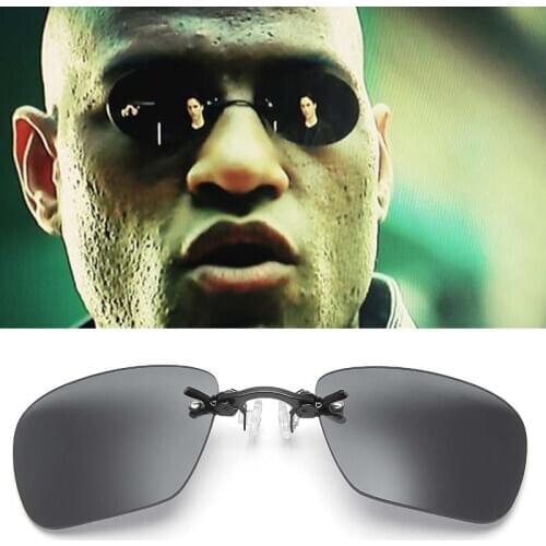 Frameless Lense Clip On Nose Glasses Men Matrix Morpheus Movie Rimless Sunglasses Women Oculos Gafas De Sol