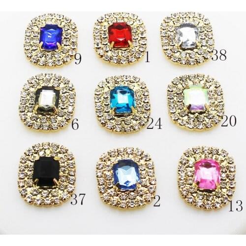 Special price! Gold plating Square Sewing decoration Button 10 pcs/set manual Crafts gorgeous wedding festival Creative Button