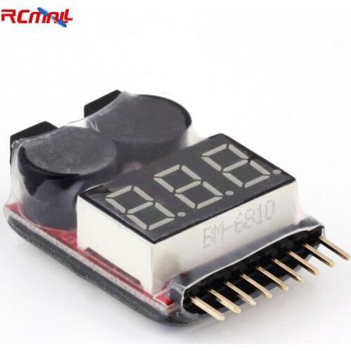 1-8S Lipo/Li-ion/Fe Battery Voltage 2IN1 Tester Low Voltage Buzzer Alarm DR0796
