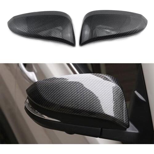 Carbon Fiber Style ABS Side Door Mirror Cover Trim For Toyota Hilux Revo 2015 2016 2017 2018 Car Accessories