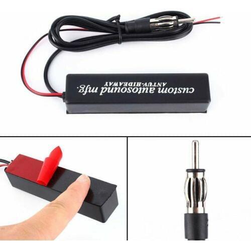 Universal Car Hidden Amplified 12V Stereo Radio Antenna Kit Automotive Speaker