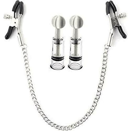 3Pcs Nipple Clamps and Nipple Suckers fun adult gifts Metal