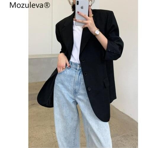 Mozuleva 2021 Loose Outerwear Women Suit Jacket Spring Summer Female Jacke Elegant Chic Single-breasted Women oversize Blazer