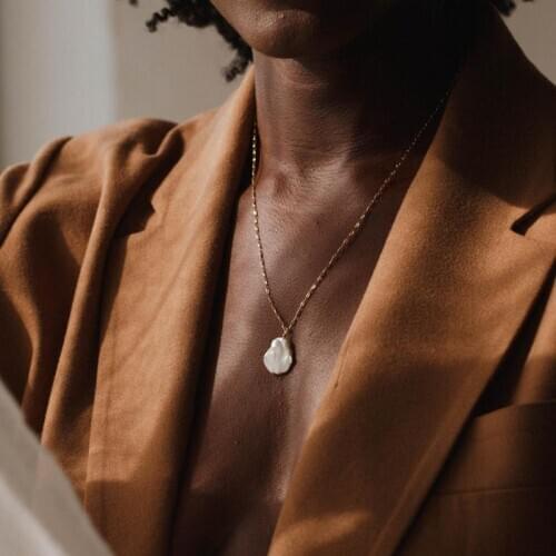 Gold Filled Natural Baroque Pearl Necklace Handmade Jewelry Choker Pendants Femme Kolye Collares Boho Necklace for Women