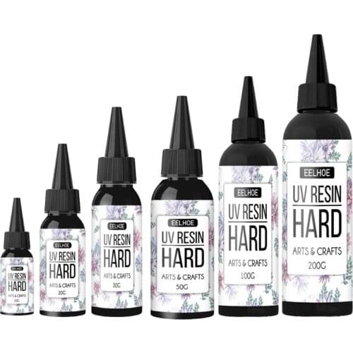 10ml 20ml 30ml 50ml 100ml 200ml UV Resin Hard Type Crystal Clear Glue Curing