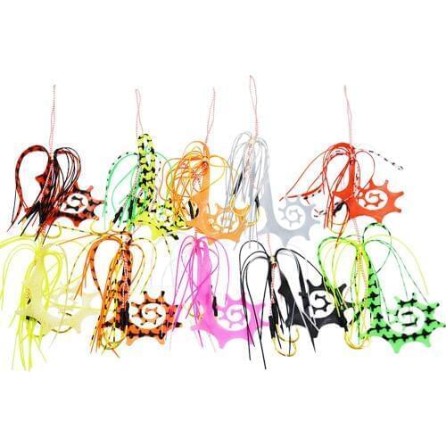 10pcs/Lot Multiple Color Luminous Silicone Skirts Trailers Integrated Spinnerbait Buzzbait Rubber Jig Skirts