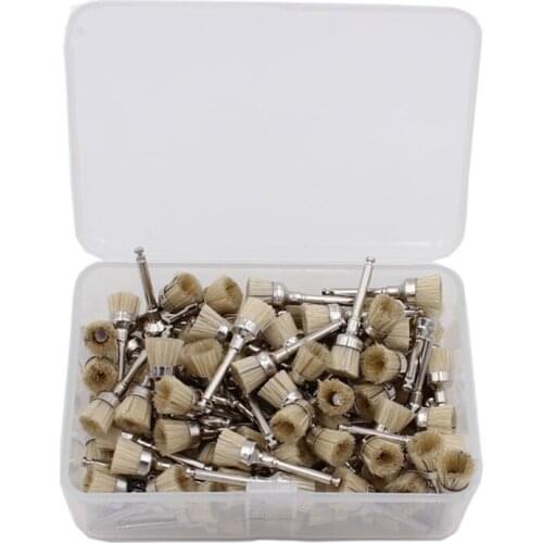 100pcs/box Dental Polishing Brush Bowl shape Bristles Material Latch Type Tooth Polish Polishing Brushes for Low Speed Handpiece