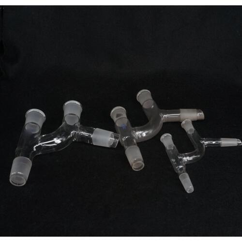 14/23 19/26 Joint 19/26 24/29 Stopper 4 Way 75 Degree Glass Distillation Adapters Connectors Four mouths distillation head